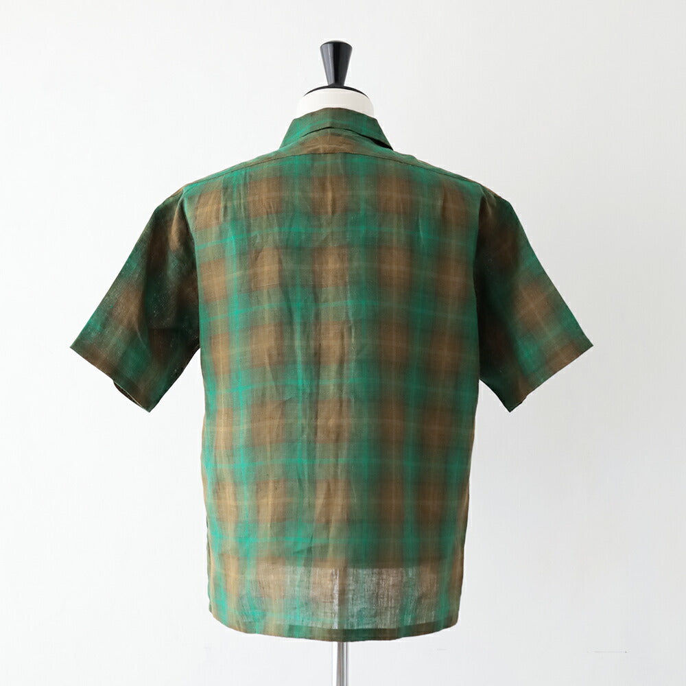 ナイジェルケーボンオープンカラーシャツ-ヘンプチェック(80520011009)OPENCOLLARSHIRTHEMPCHECKNigelCabourn(メンズ)【2026春夏】*送料無料*【後払い決済不可】*