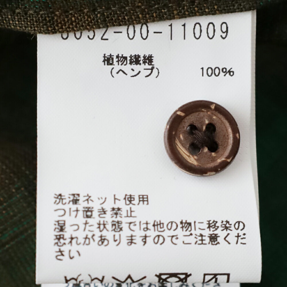 ナイジェルケーボンオープンカラーシャツ-ヘンプチェック(80520011009)OPENCOLLARSHIRTHEMPCHECKNigelCabourn(メンズ)【2026春夏】*送料無料*【後払い決済不可】*