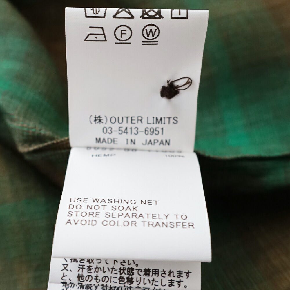 ナイジェルケーボンオープンカラーシャツ-ヘンプチェック(80520011009)OPENCOLLARSHIRTHEMPCHECKNigelCabourn(メンズ)【2026春夏】*送料無料*【後払い決済不可】*