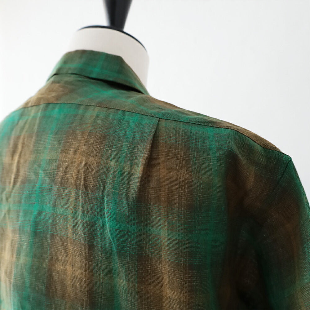 ナイジェルケーボンオープンカラーシャツ-ヘンプチェック(80520011009)OPENCOLLARSHIRTHEMPCHECKNigelCabourn(メンズ)【2026春夏】*送料無料*【後払い決済不可】*