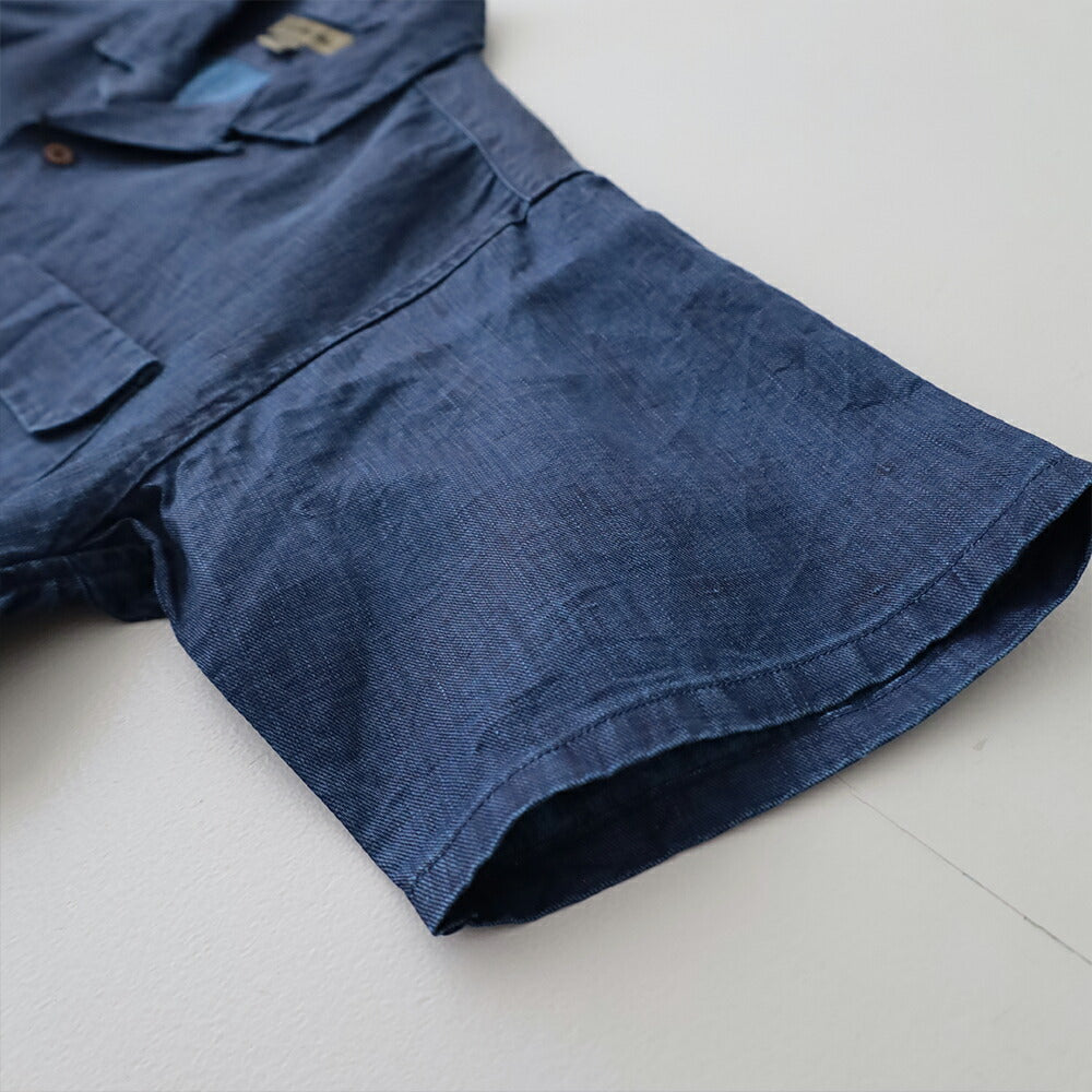 ナイジェルケーボンオープンカラーシャツ-リネンインディゴ(80520011011)OPENCOLLARSHLINENINDIGONigelCabourn(メンズ)【2026春夏】*送料無料*【後払い決済不可】*