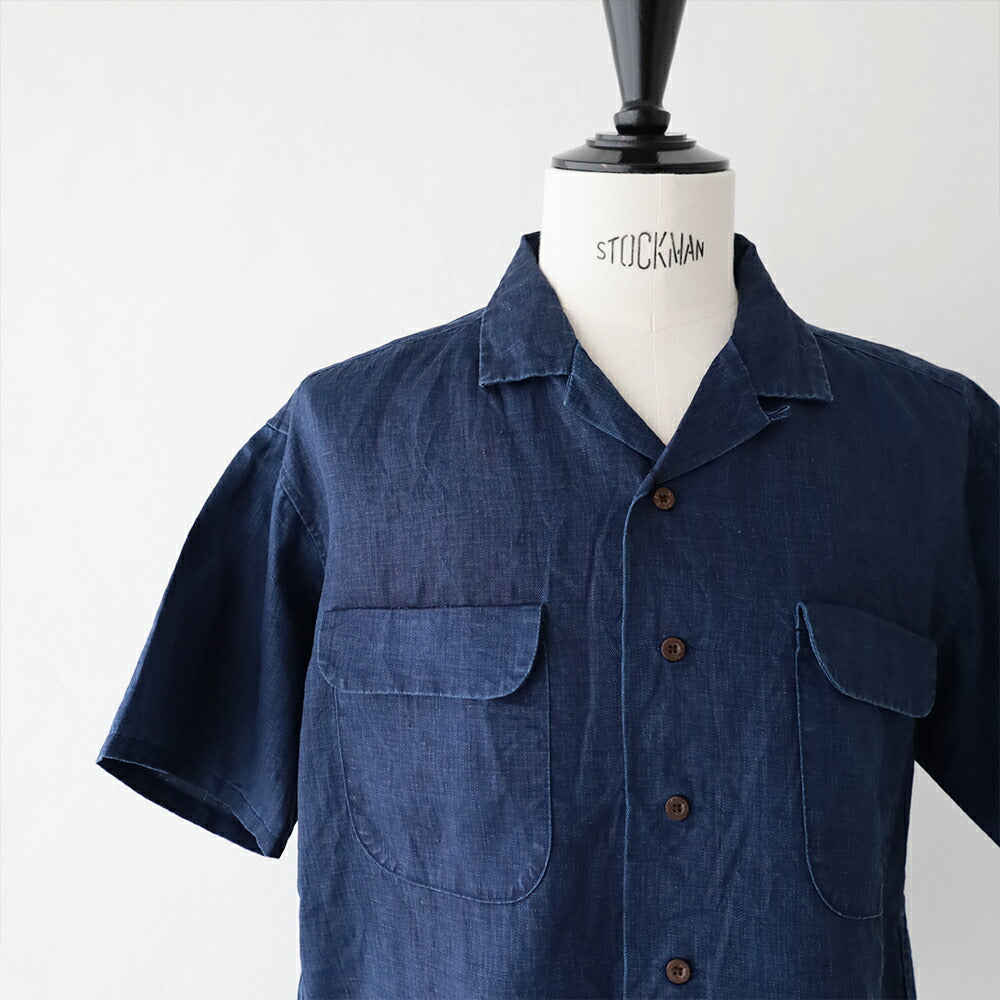ナイジェルケーボンオープンカラーシャツ-リネンインディゴ(80520011011)OPENCOLLARSHLINENINDIGONigelCabourn(メンズ)【2026春夏】*送料無料*【後払い決済不可】*