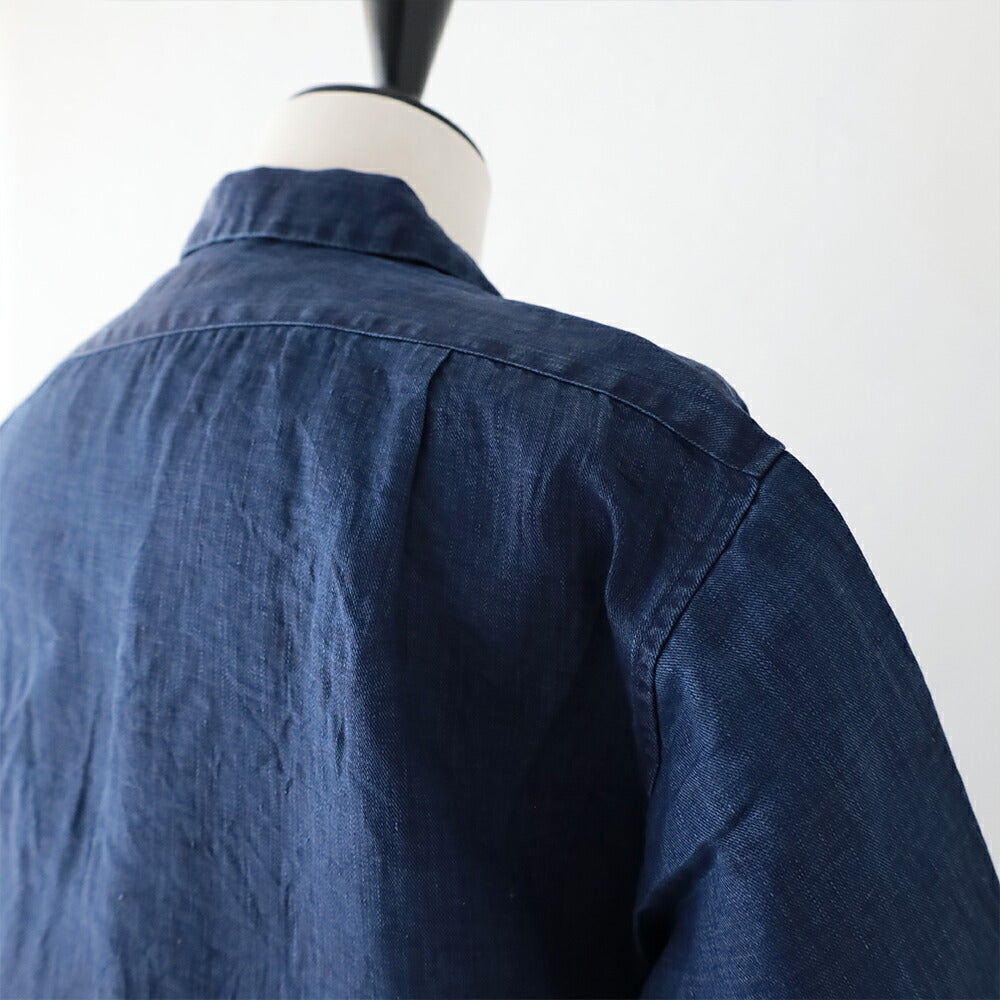ナイジェルケーボンオープンカラーシャツ-リネンインディゴ(80520011011)OPENCOLLARSHLINENINDIGONigelCabourn(メンズ)【2026春夏】*送料無料*【後払い決済不可】*