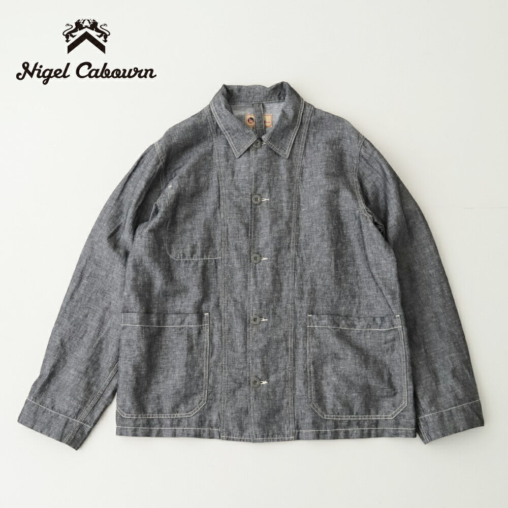 ナイジェルケーボンチョアジャケット-リネンデニム(80521380020)JK03-02CHOREJKLINENDENIMNigelCabourn(メンズ)【2026春夏】*送料無料*【後払い決済不可】*