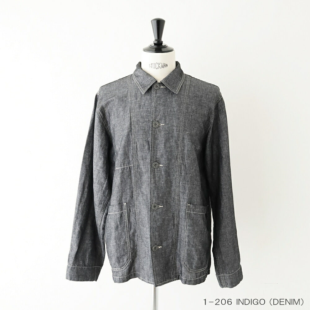 ナイジェルケーボンチョアジャケット-リネンデニム(80521380020)JK03-02CHOREJKLINENDENIMNigelCabourn(メンズ)【2026春夏】*送料無料*【後払い決済不可】*