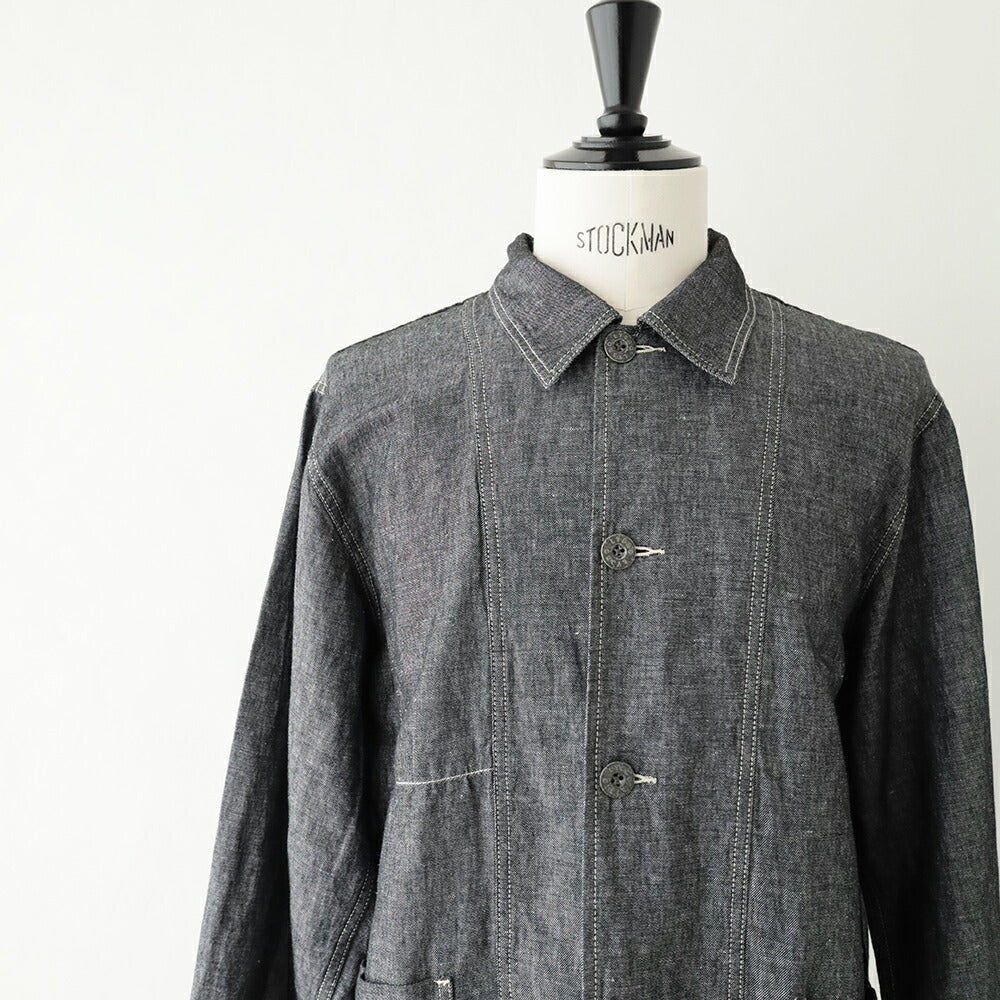 ナイジェルケーボンチョアジャケット-リネンデニム(80521380020)JK03-02CHOREJKLINENDENIMNigelCabourn(メンズ)【2026春夏】*送料無料*【後払い決済不可】*