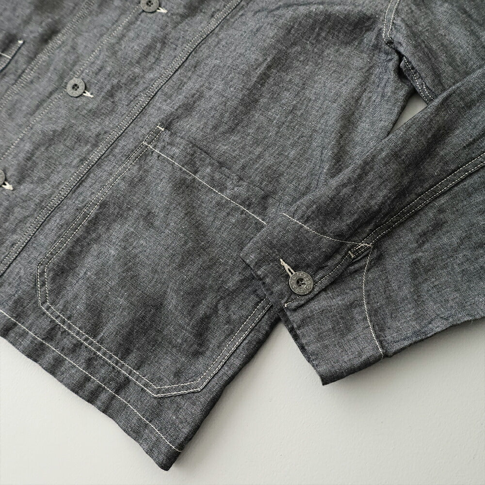 ナイジェルケーボンチョアジャケット-リネンデニム(80521380020)JK03-02CHOREJKLINENDENIMNigelCabourn(メンズ)【2026春夏】*送料無料*【後払い決済不可】*