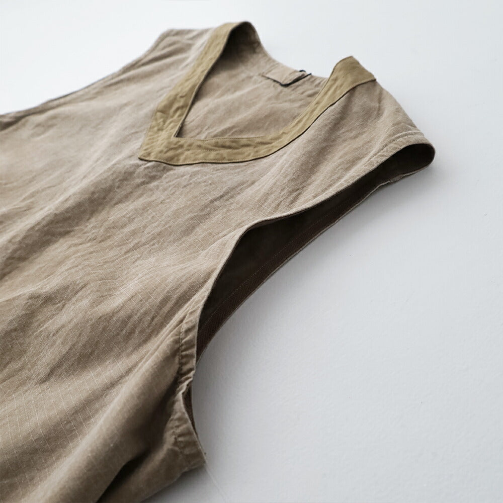 ナイジェルケーボンプルオーバーフィッシングベスト-リップストップ(80520070000)PULLOVERFISHINGVESTRIPSTOPNigelCabourn(メンズ)【2026春夏】*送料無料*【後払い決済不可】*