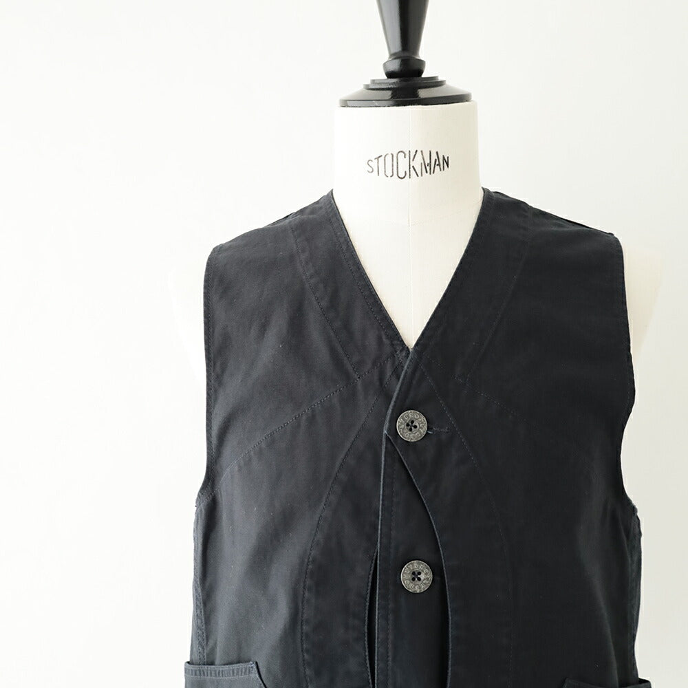 ナイジェルケーボンワークスーツベスト-スラブサテン(80521370030)V01WORKSUITVESTSLUBSATEENNigelCabourn(メンズ)【2026春夏】*送料無料*【後払い決済不可】*