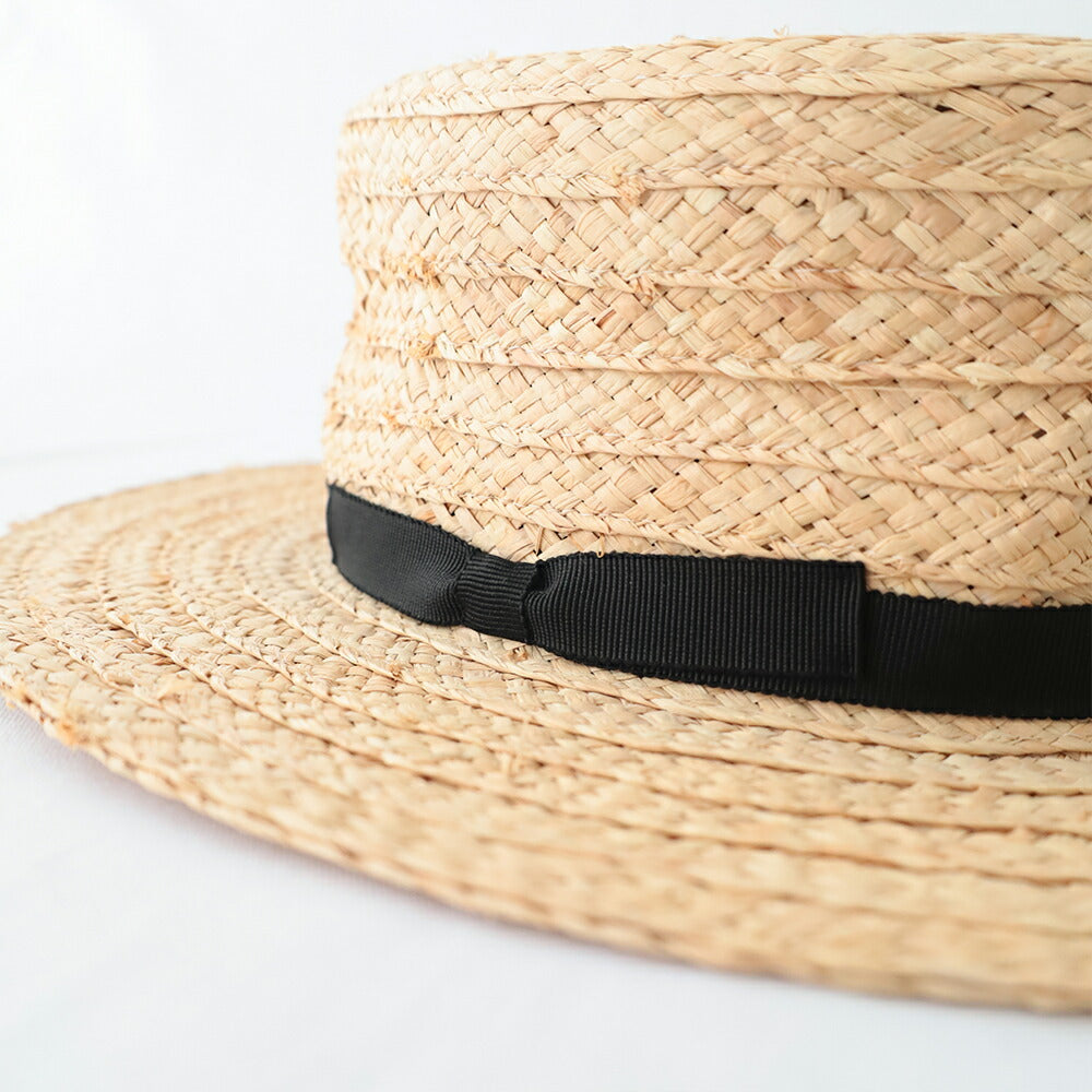RAFFIA CRUSHED BOATER HAT(WYYY261349)(帽子)【2026春夏】