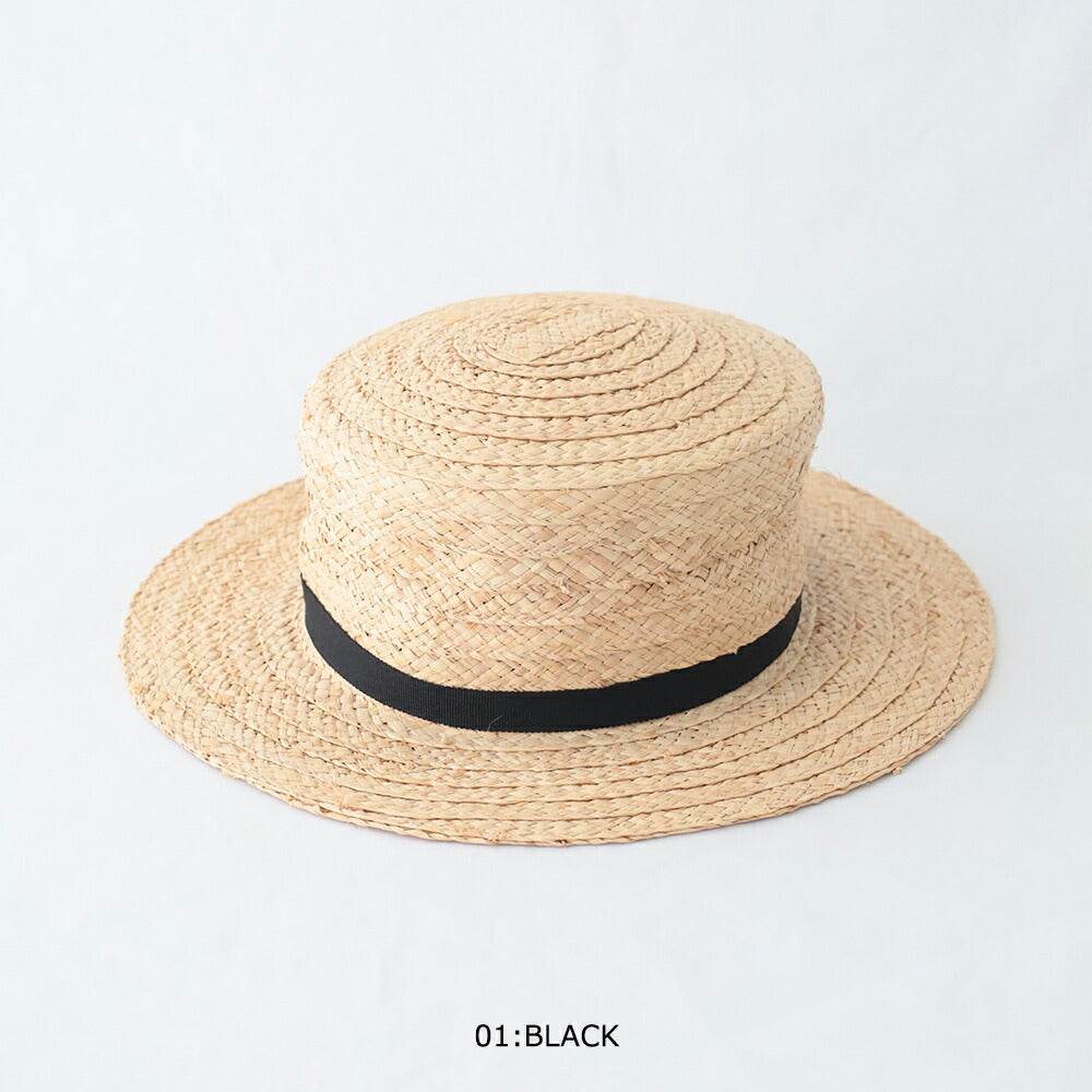RAFFIA CRUSHED BOATER HAT(WYYY261349)(帽子)【2026春夏】