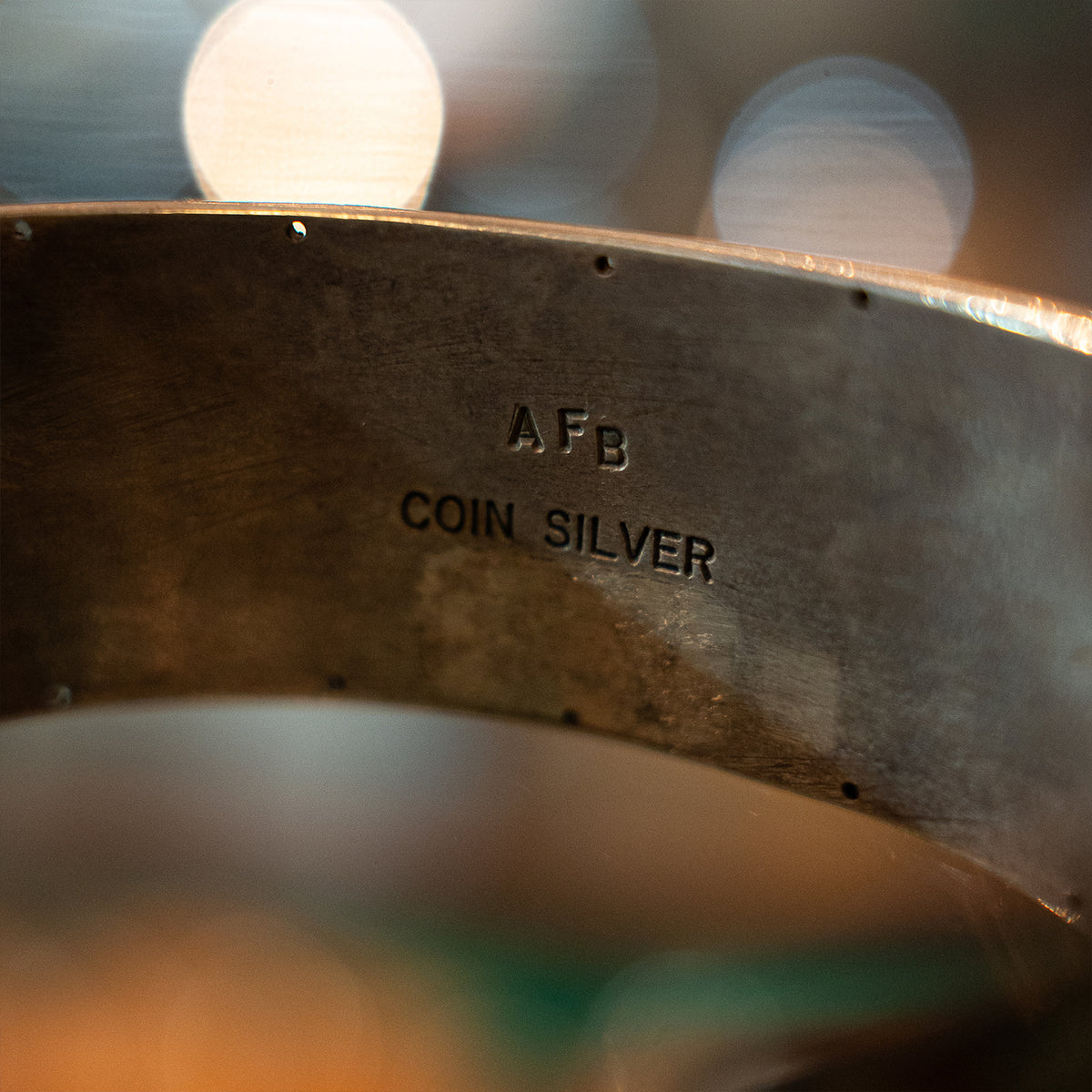 Coin Silver / Bisbee Turquoise Bracelet<br>【Arland Ben】<br>