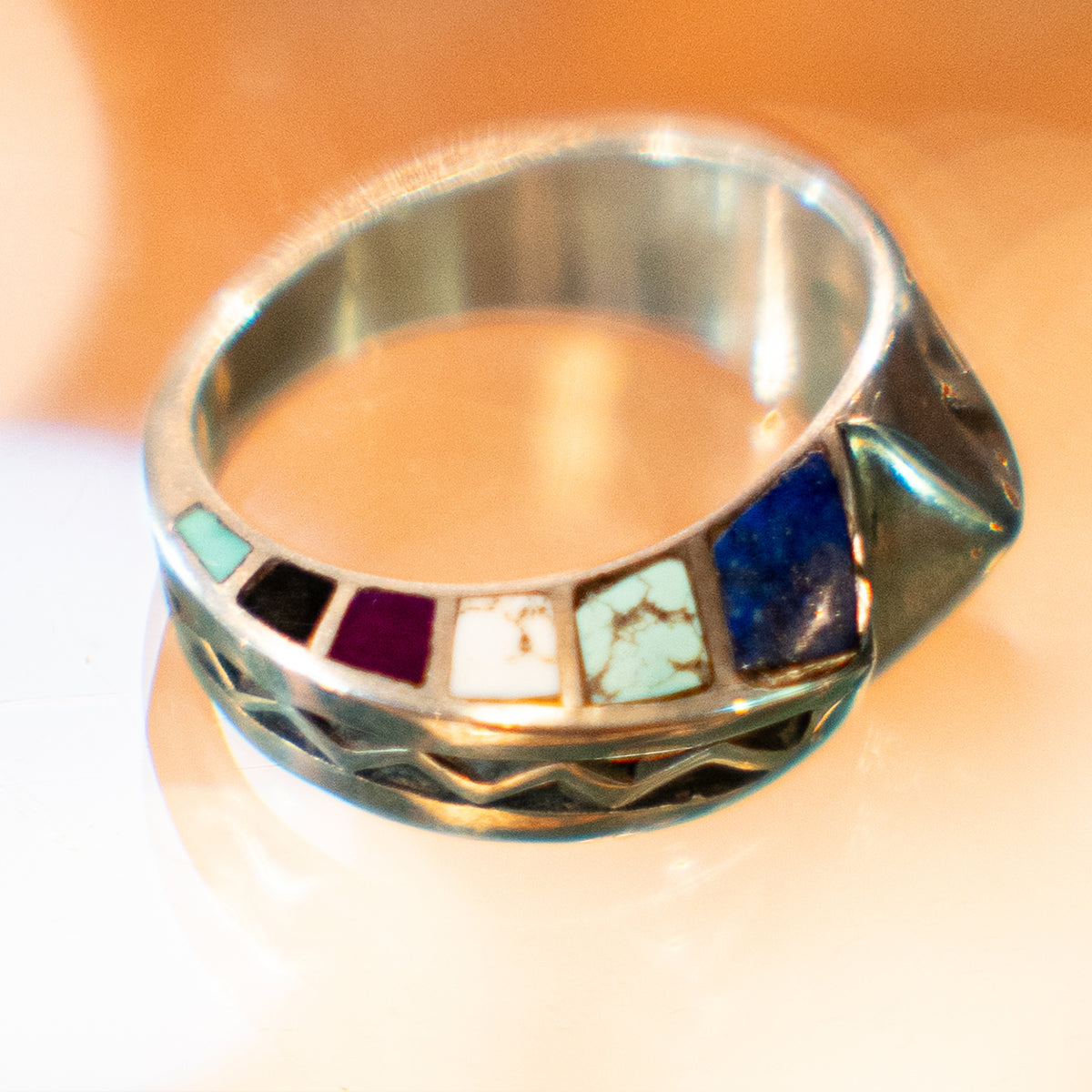 Multistone Inlay＆Overlay Twisted Ring<br>【Lonn Parker】<br>(LEW138001)<br>リングサイズ17号