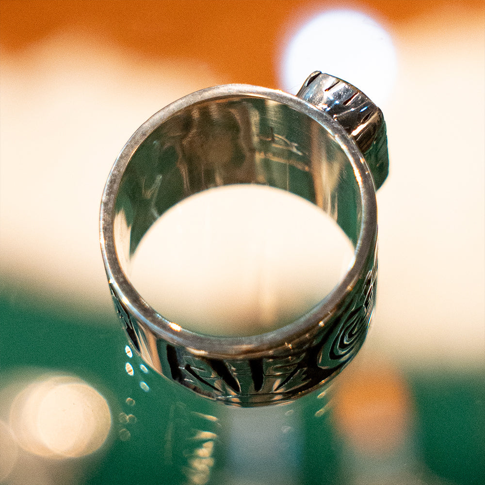 Hopi Sonoran Gold Turquoise Band Ring【Clifton Mowa】(LEW140302)