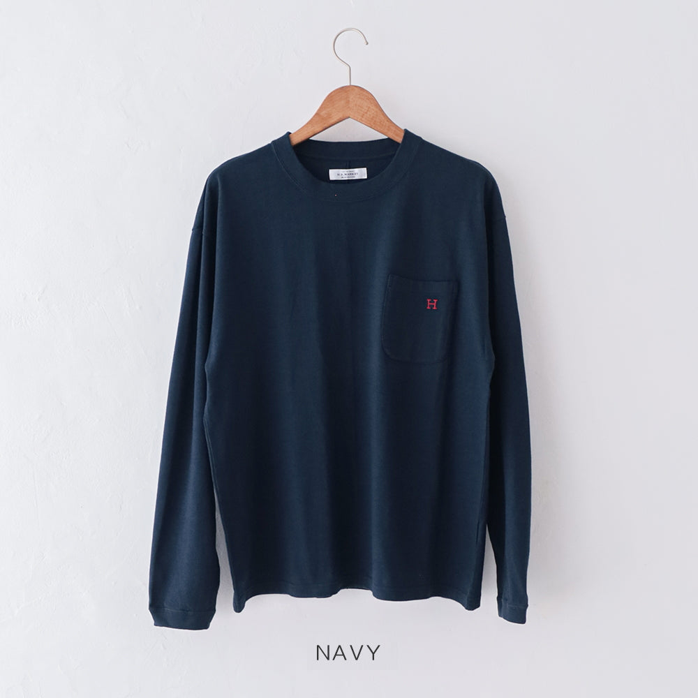 ハリウッドランチマーケット <br>ＷＷスラブテンジク <br>Ｈエンブロイダリーポケット <br>ロングスリーブTシャツ <br>(1017844) <br>HOLLYWOOD RANCH MARKET(レディース/メンズ) <br>【2026春夏】